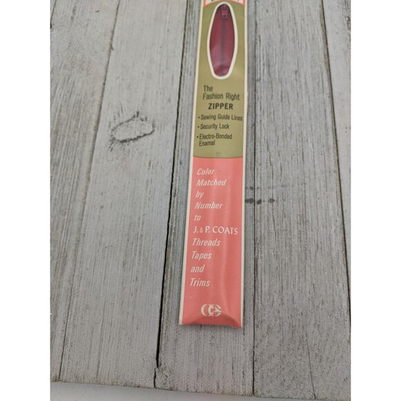 Vintage J&P Coats Neck Opening Metal Zipper 18" Red 128 - Picture 3 of 4